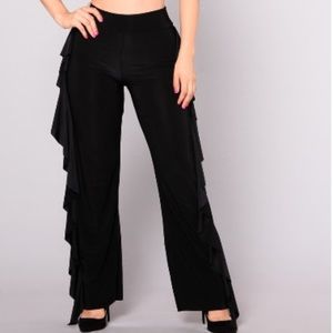 Black Fashion Nova plus size Ruffle Pants